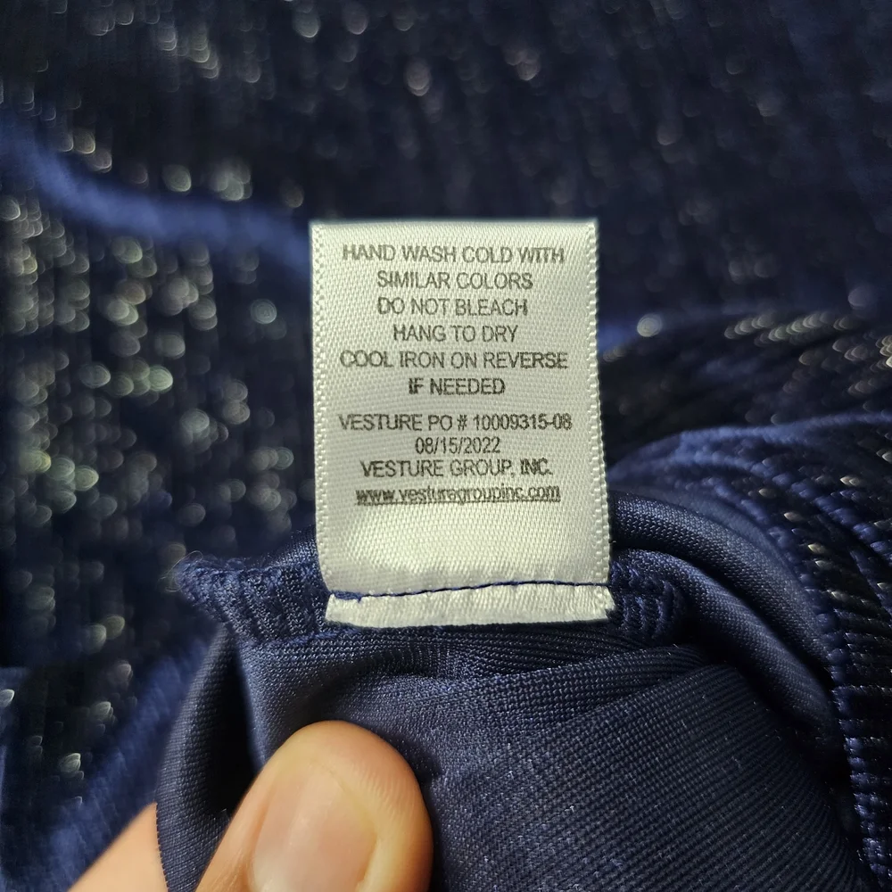 Zunie Girls Jumpsuit Blue Velvet Sparkle Ruffle Sleeve Holiday Party Outfit 10 - Picture 8 of 9